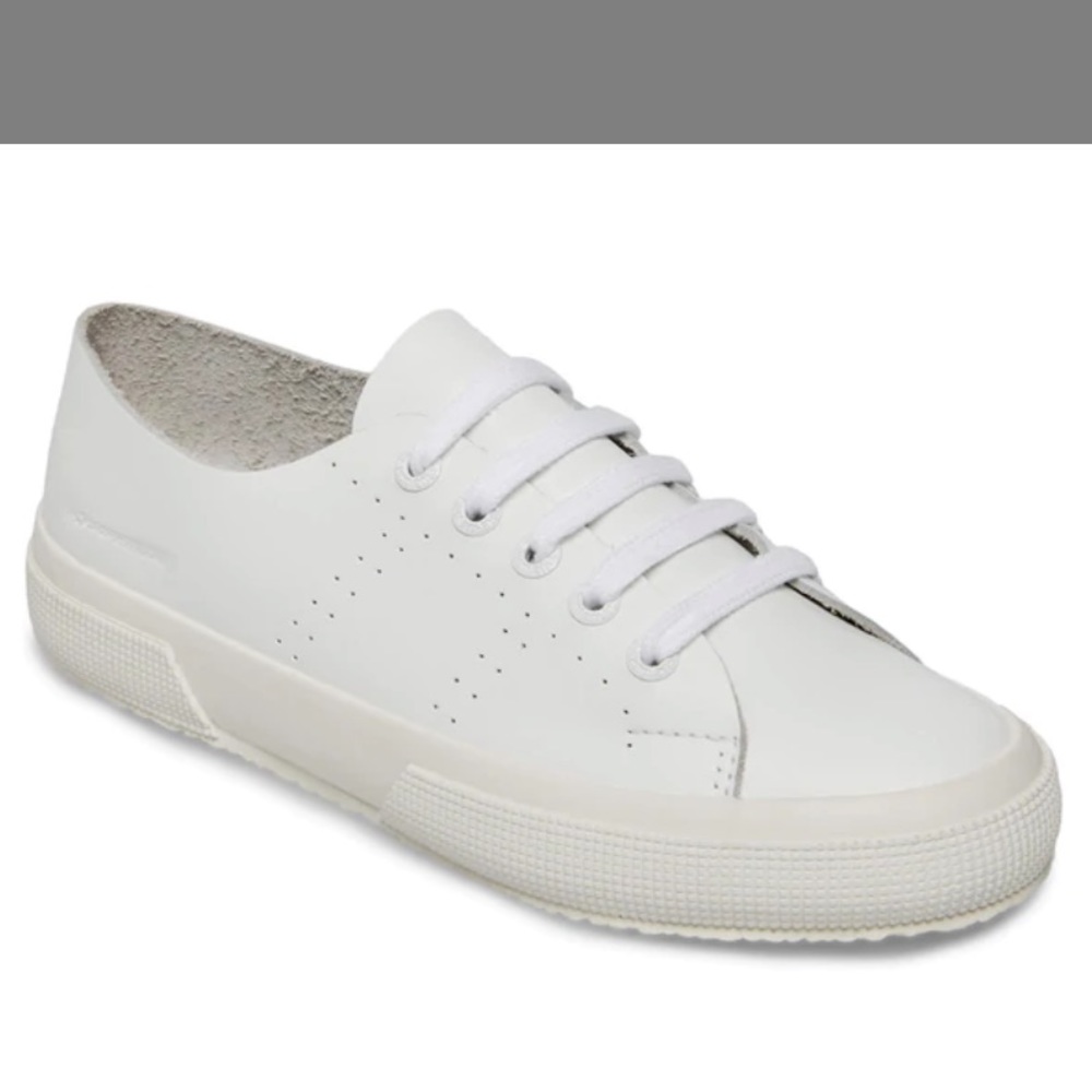 Superga 2750 Cotu Raw Cut Leather White in great condition